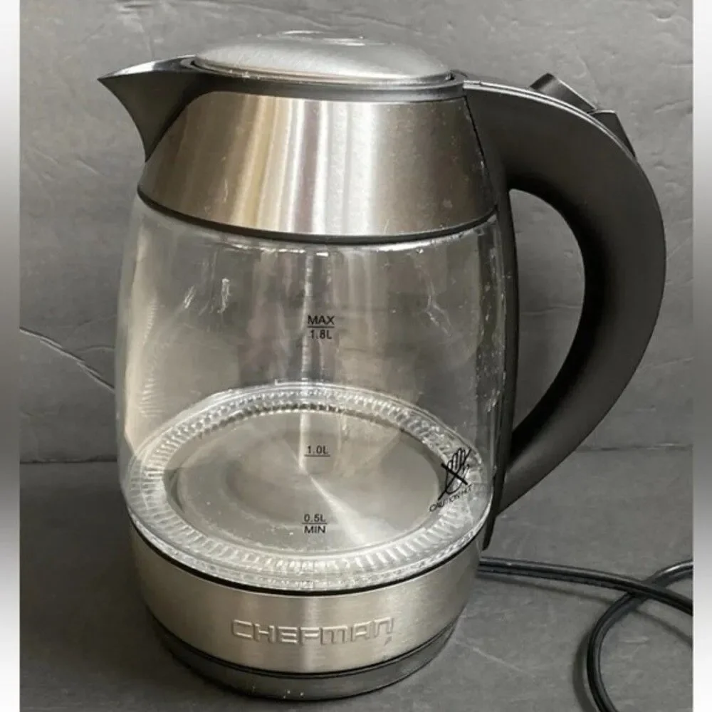 CHEFMAN Electric Cordless Glass Digital Kettle RJ11-17-TI 1.8L